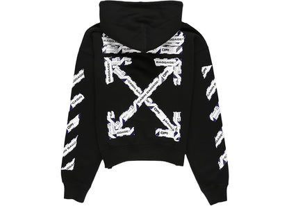 off-white airport tape arrows diag over hoodie black/multicolor