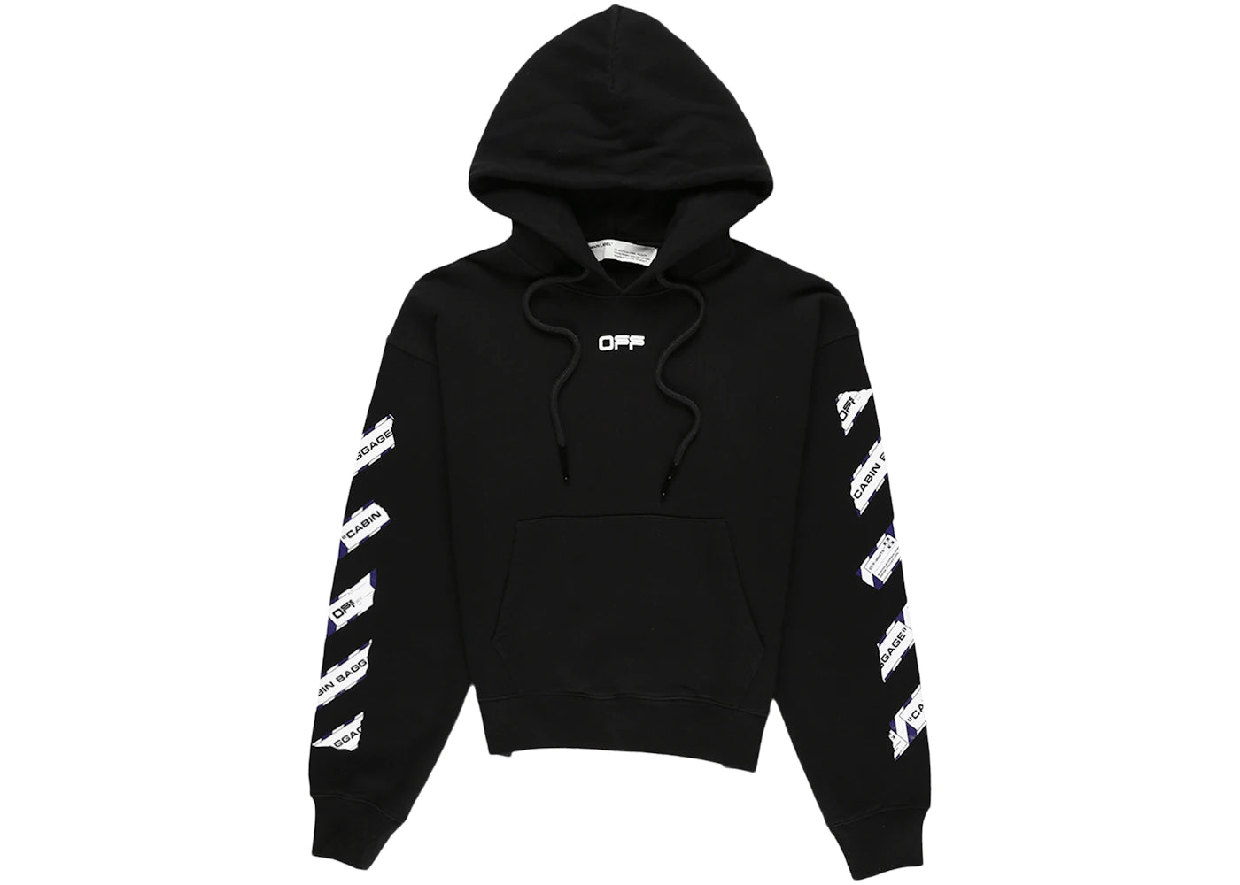 off-white airport tape arrows diag over hoodie black/multicolor
