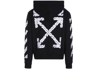 off-white airport tape zip up hoodie black