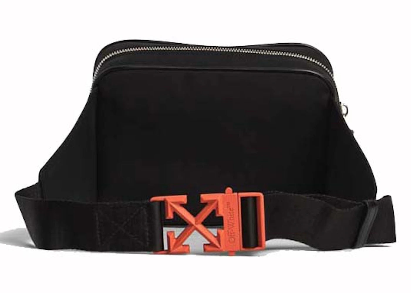 off-white arrow plaque nylon bum bag black/orange