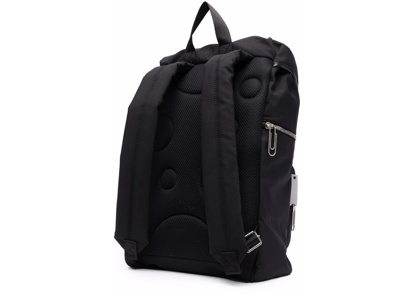 off-white arrows leather trim backpack black orange 