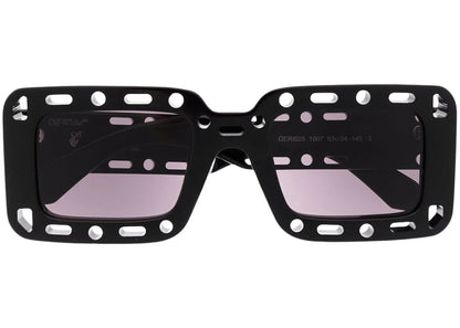 off-white atlantic cut-out detail square frame sunglasses black