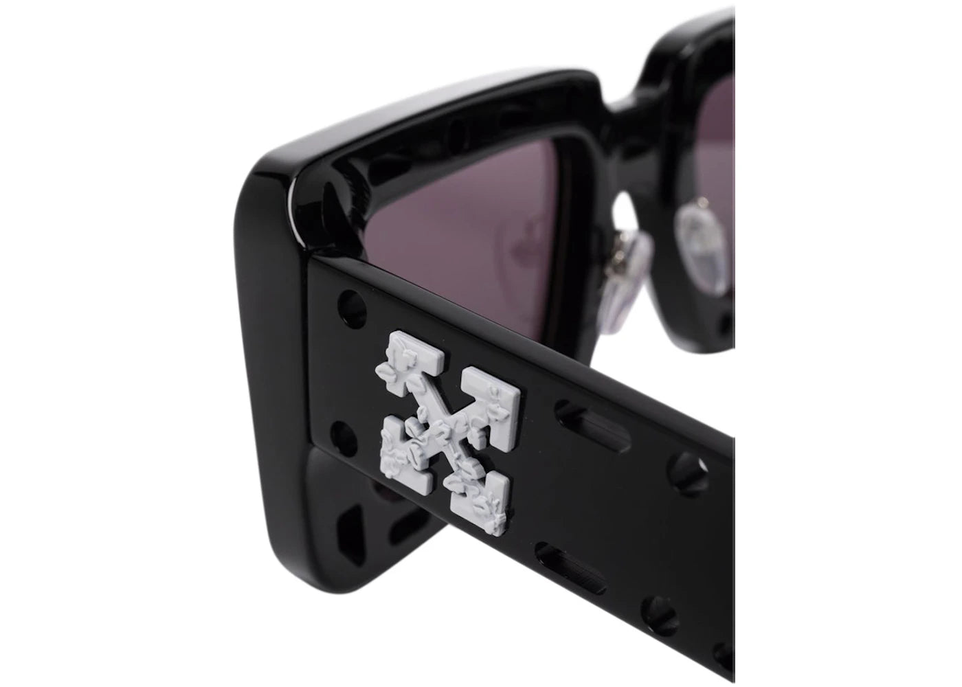 off-white atlantic cut-out detail square frame sunglasses black