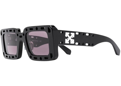 off-white atlantic cut-out detail square frame sunglasses black