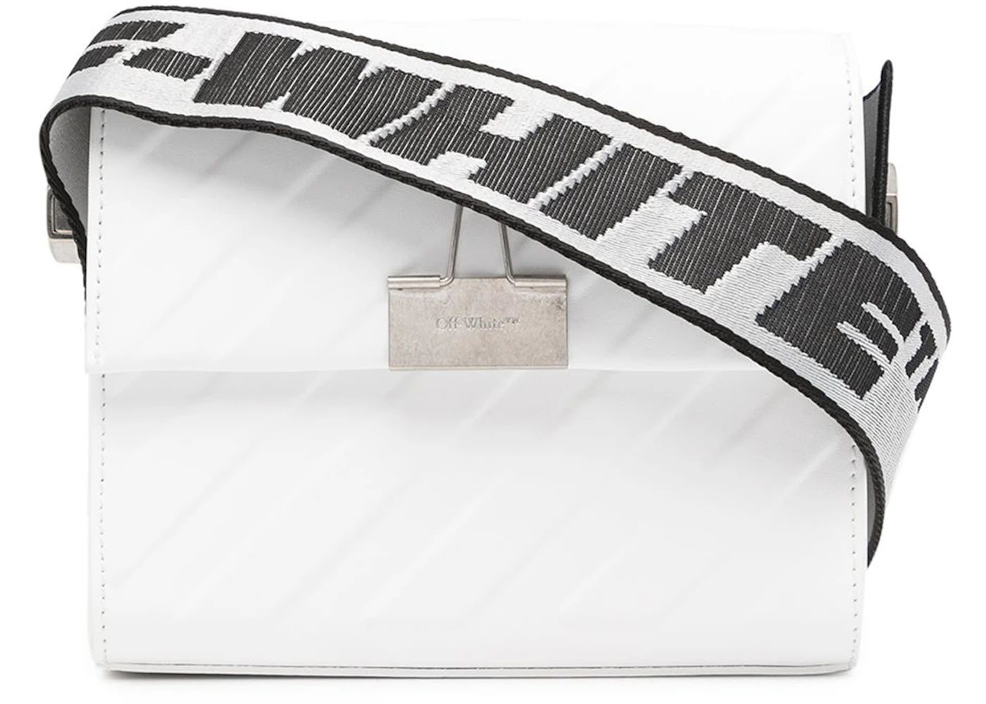 off-white binder 18 shoulder bag ss22 diag embossed white black
