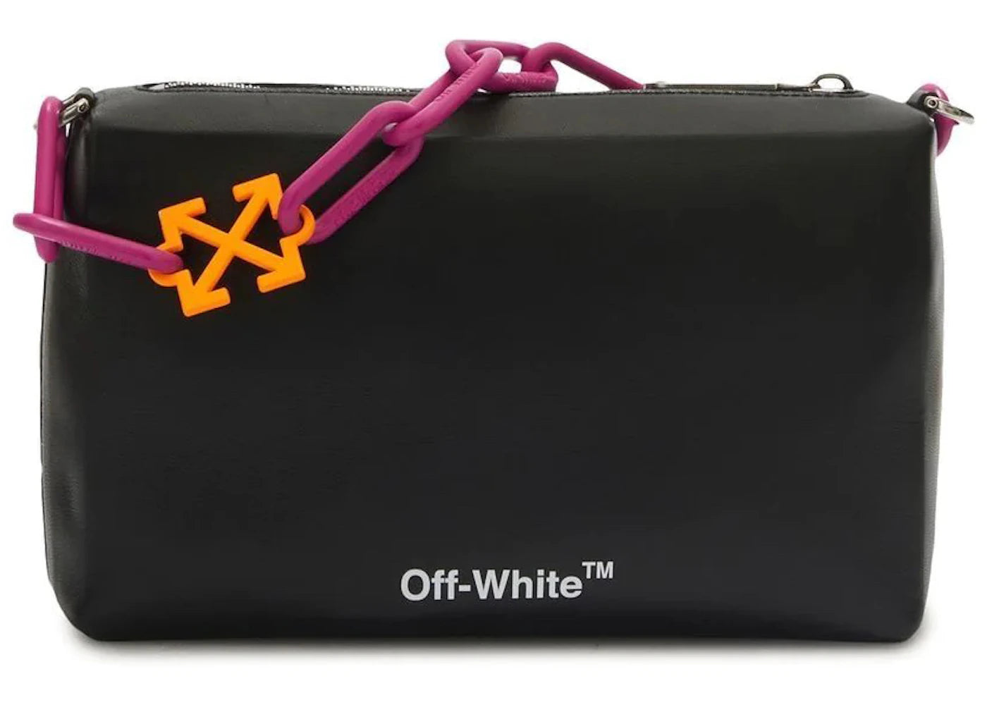 off-white block pouch quote clutch bag black