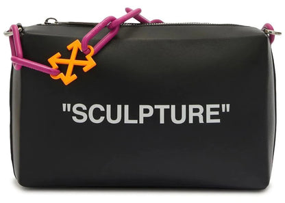 off-white block pouch quote clutch bag black