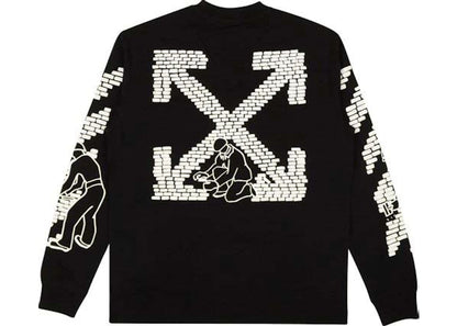 off-white bricks skate l/s t-shirt black/white