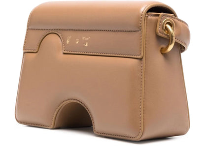 off-white burrow-22 shoulder bag camel brown