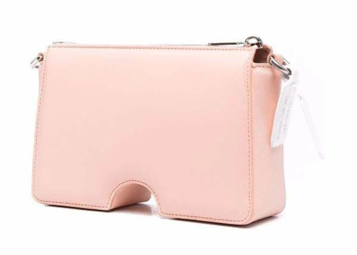 off-white burrow leather shoulder bag pink