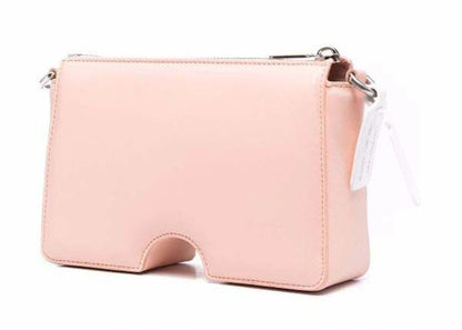 off-white burrow leather shoulder bag pink