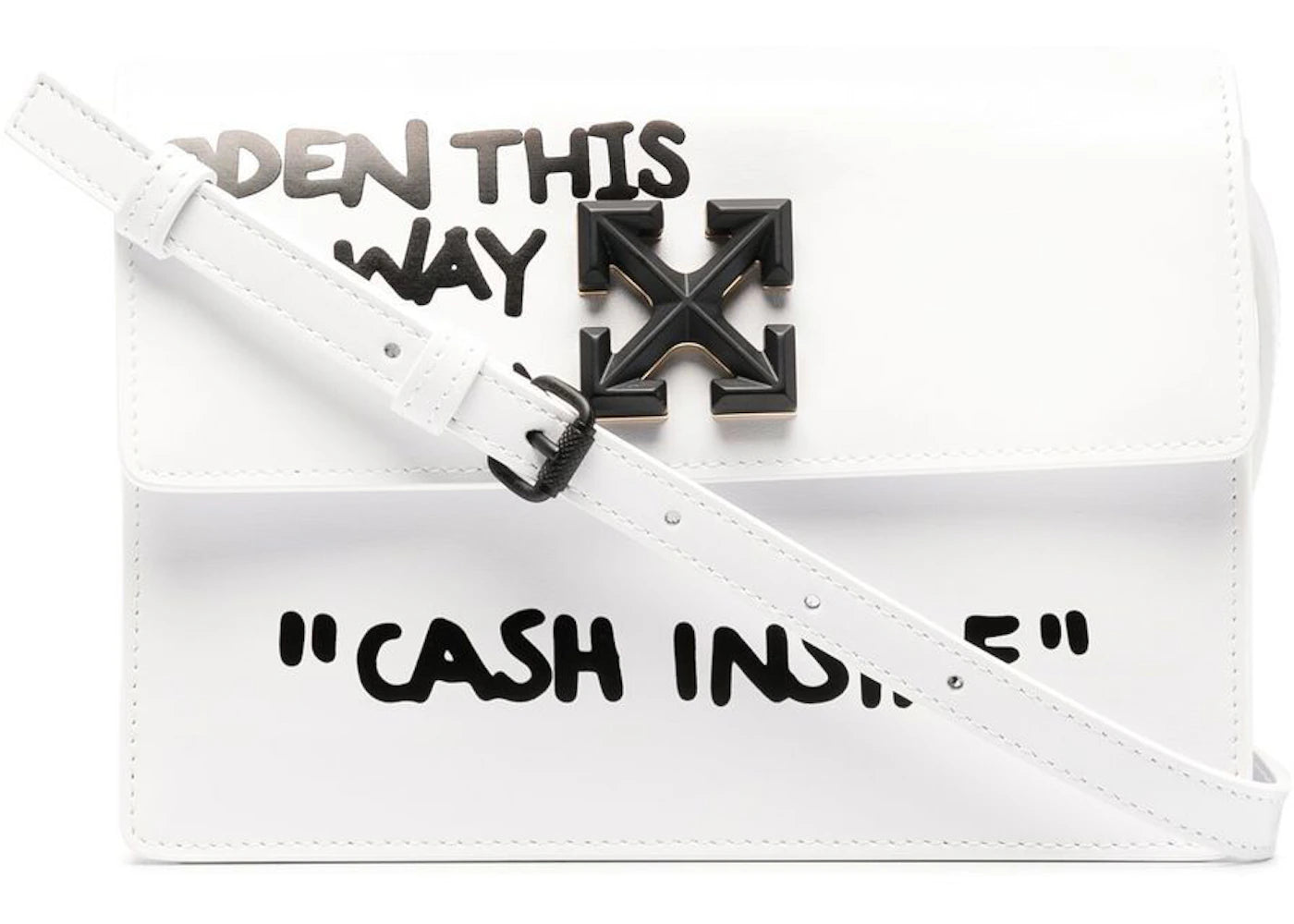 off-white "cash inside" ss22 jitney bag white/black