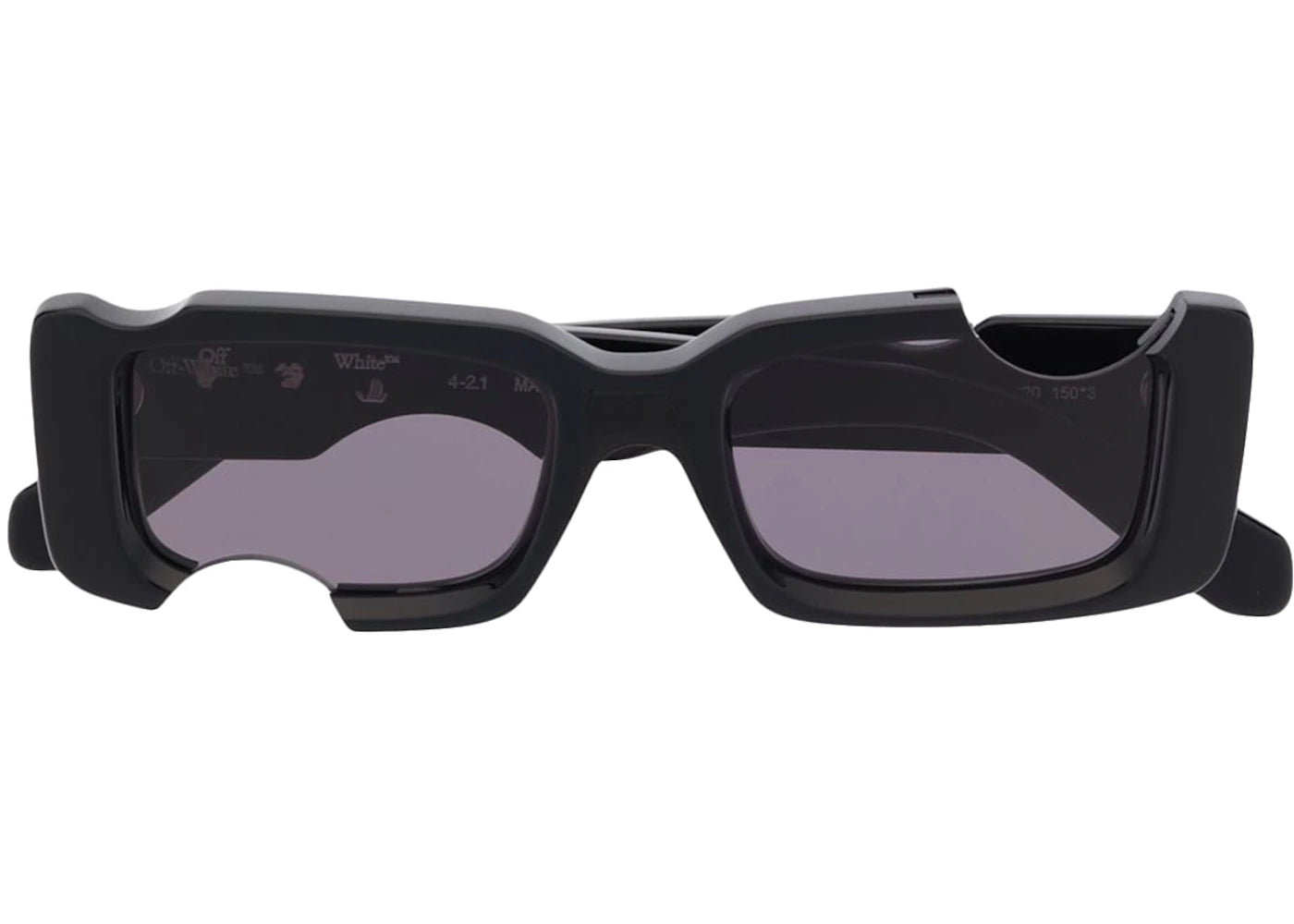 off-white cady cut-out rectangular frame sunglasses black white grey (ss22) (oeri006c99pla0011007) No Find