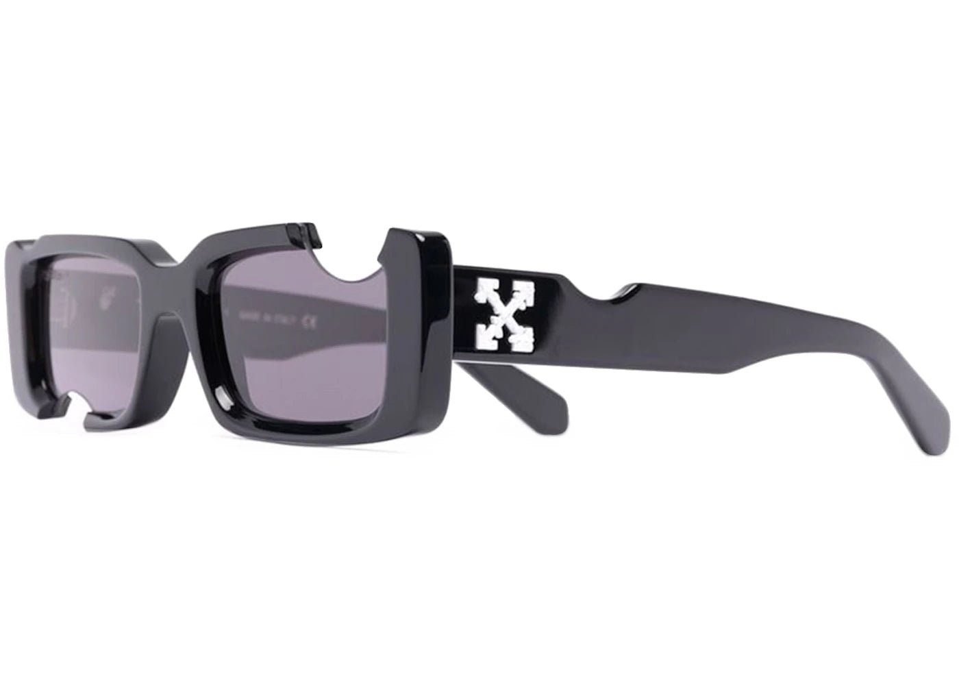 Off-White Cady Cut-Out Rectangular Frame Sunglasses Black White Grey (Ss22) (Oeri006C99Pla0011007)