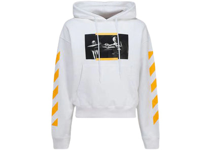 off-white caravaggio saint jerome writing print hoodie white/yellow/black