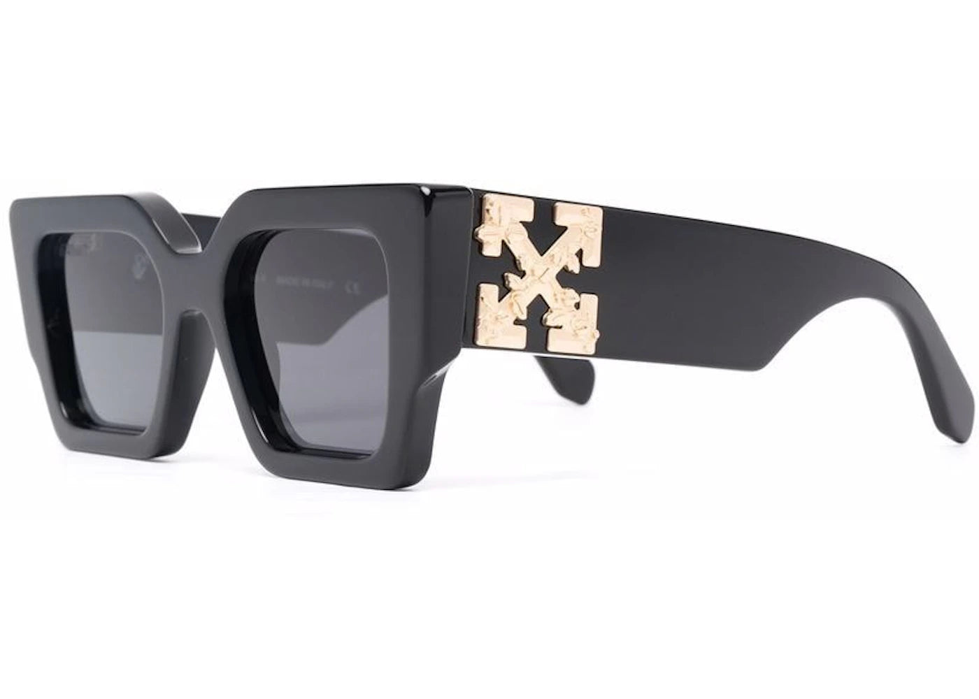 Off-White Catalina Rectangular Frame Sunglasses Black Dark Grey Gold (Oeri003Y21Pla0011007   Oeri003C99Pla0011007)