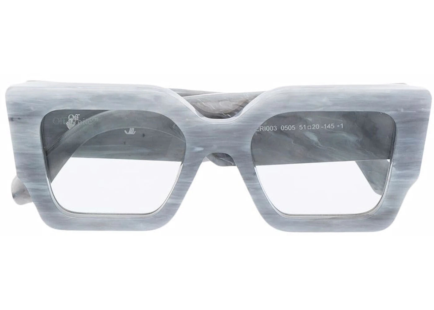 off-white catalina rectangular frame sunglasses light grey/light grey/white (oeri003y21pla0010505)