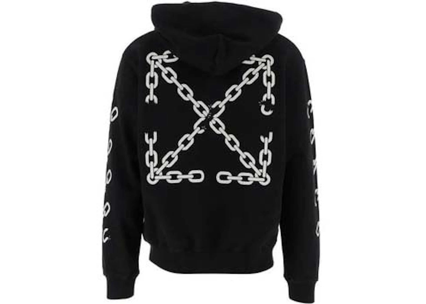 off-white chain arrow slim zip hoodie black