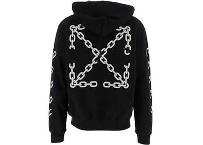 off-white chain arrow slim zip hoodie black