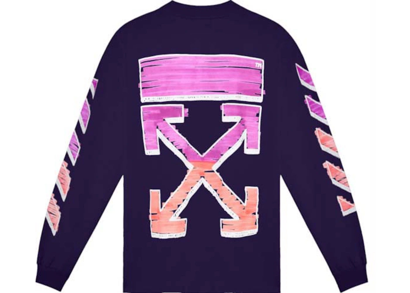 off-white diag marker arrow l/s tee purple