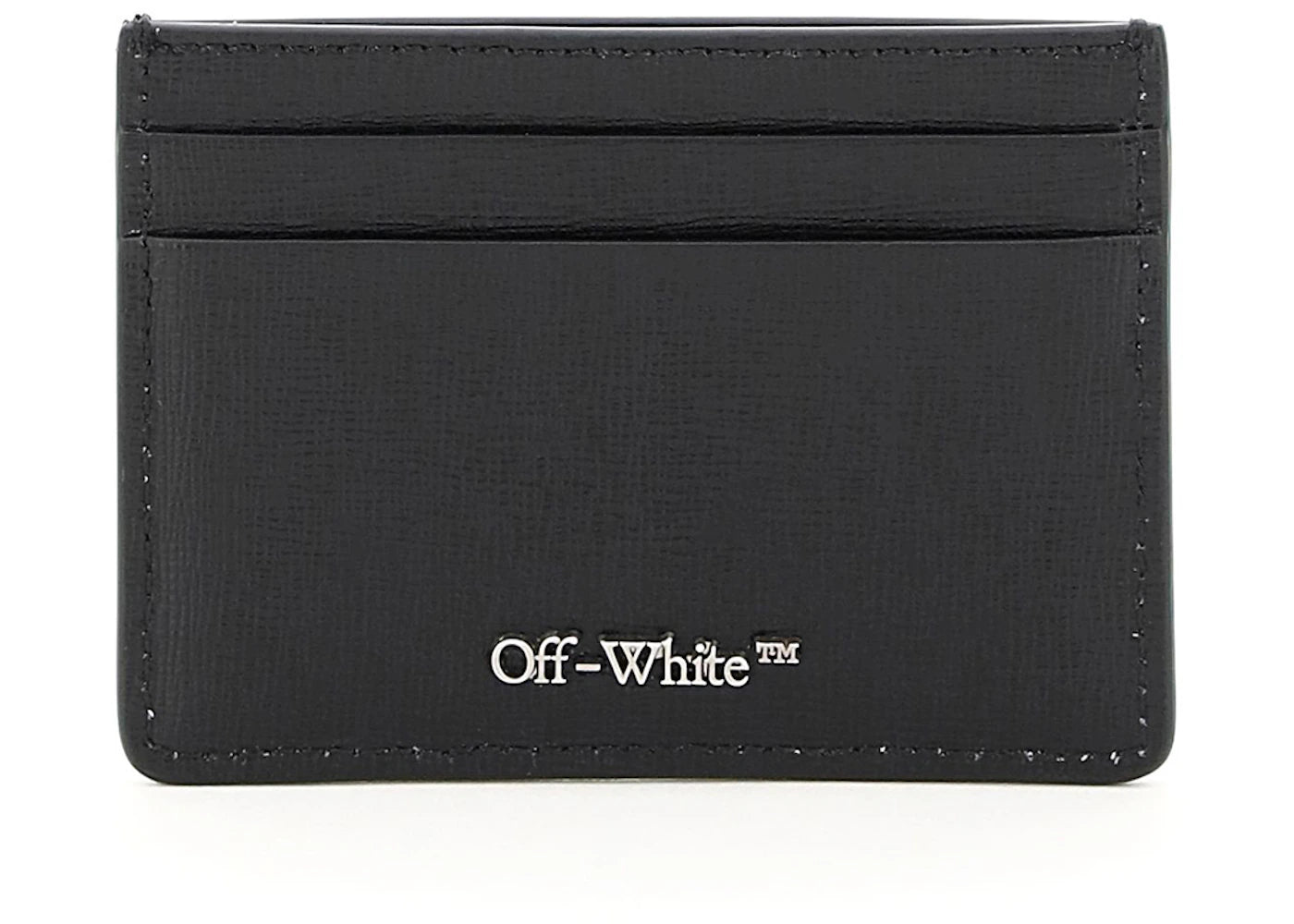 off-white diag print (2 card slot) card holder black 