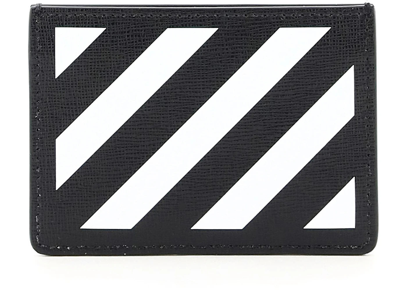 Off-White Diag Print (2 Card Slot) Card Holder Black