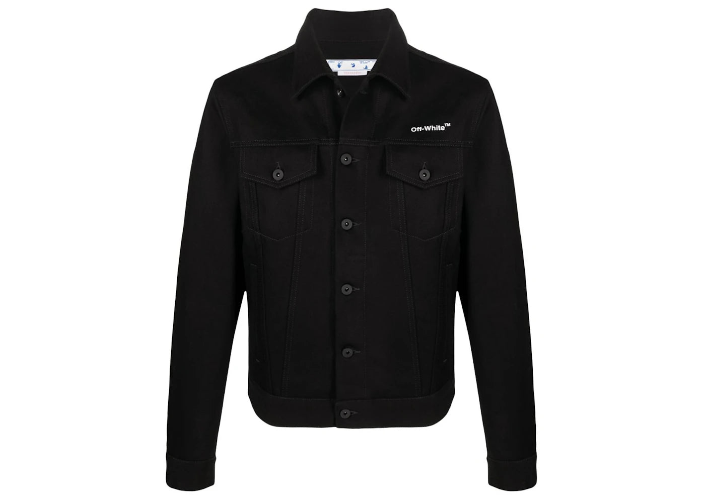 off-white diag-stripe denim jacket black/white