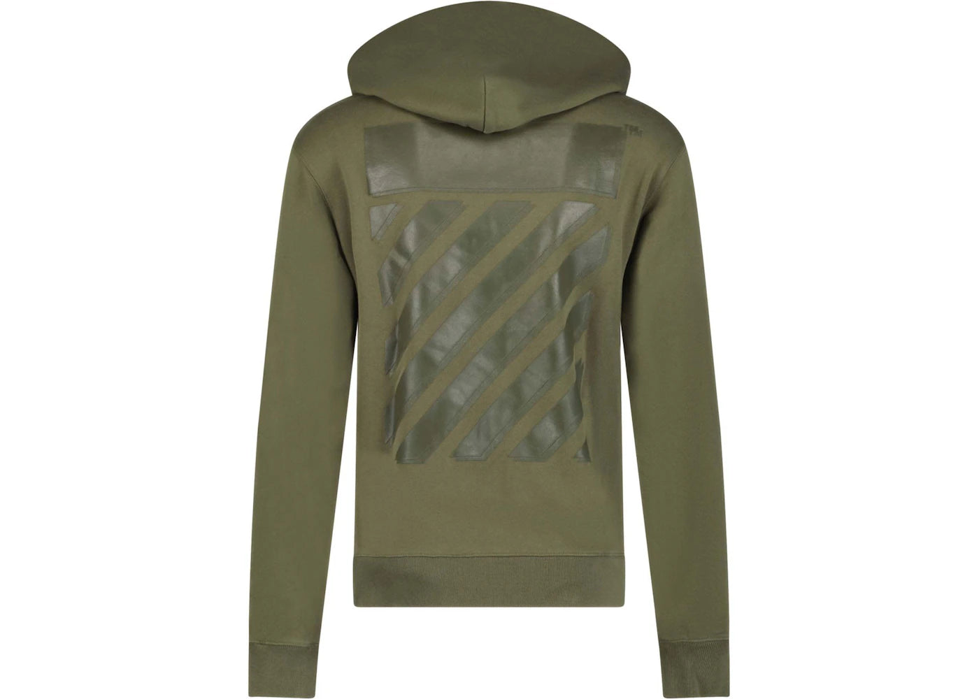 off-white diag tab hoodie army green