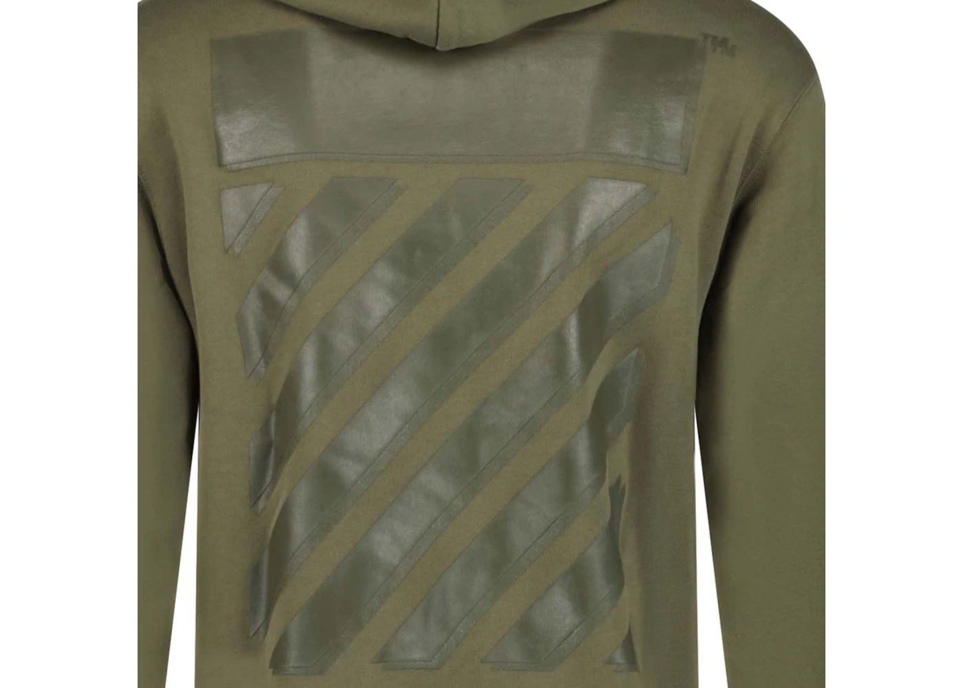 off-white diag tab hoodie army green