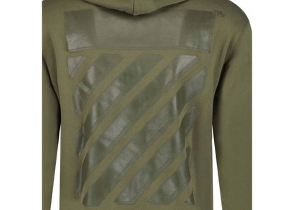 off-white diag tab hoodie army green