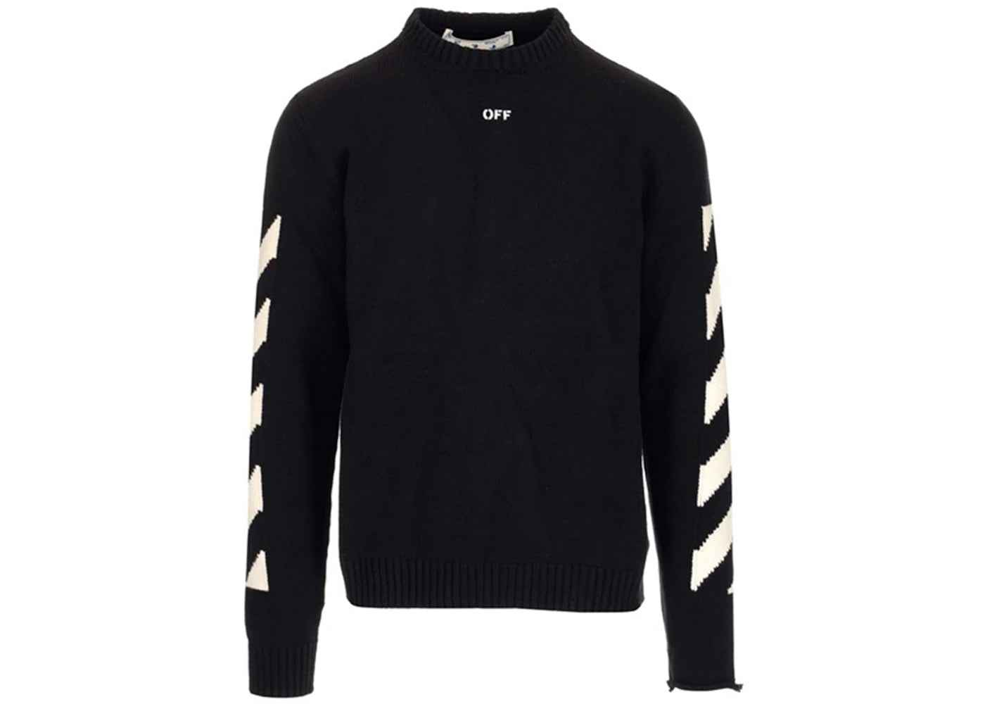 off-white diagonal crewneck knit black/white
