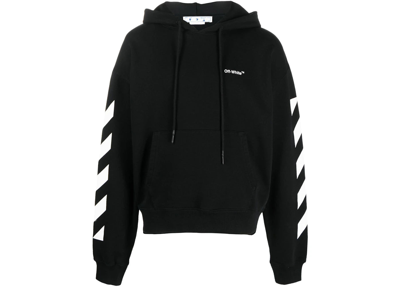 off-white diagonal helvetica oversized hoodie black/white