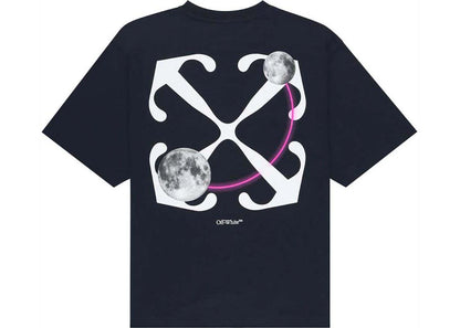 off-white double moon arrow s/s tee navy/white
