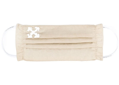 Off-White Embroidered Arrows Mask/Bag Beige/White