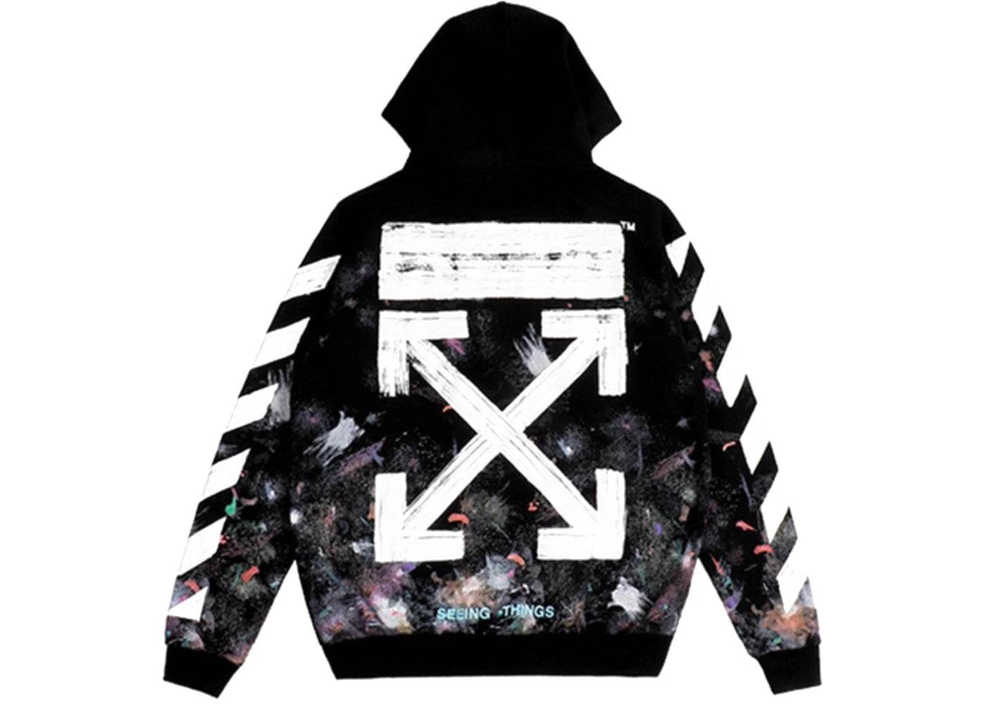 off-white galaxy brushed zip up hoodie black