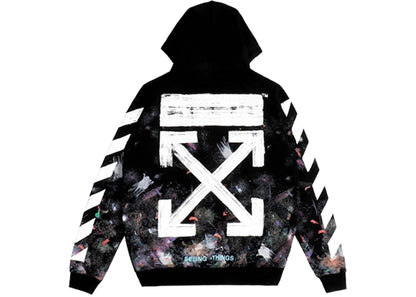 off-white galaxy brushed zip up hoodie black