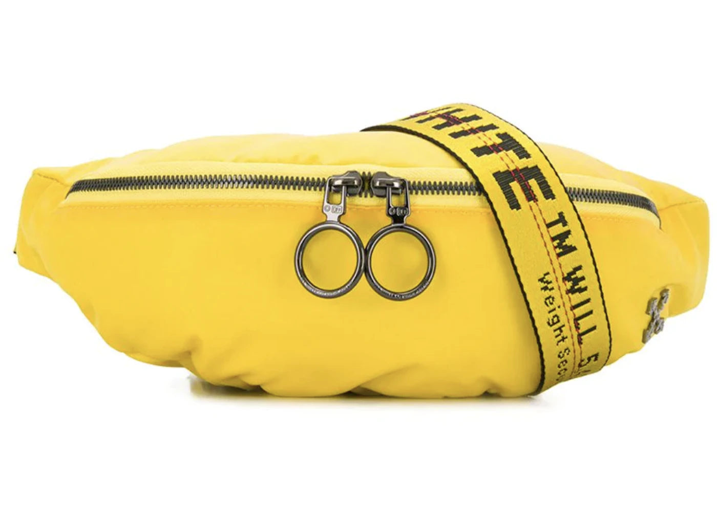 off-white industrial-strap belt bag yellow