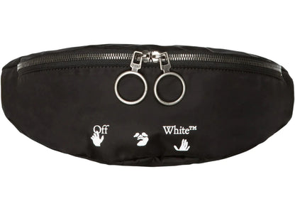 off-white ow logo nylon belt bag black