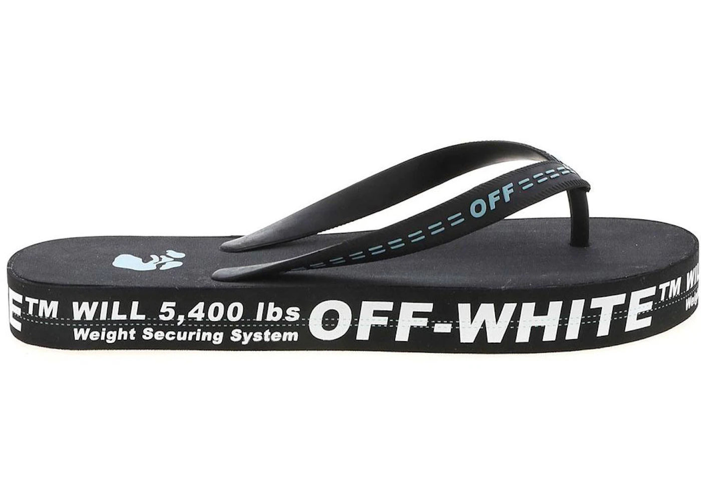 Off-White Logo Flip Flop Black White