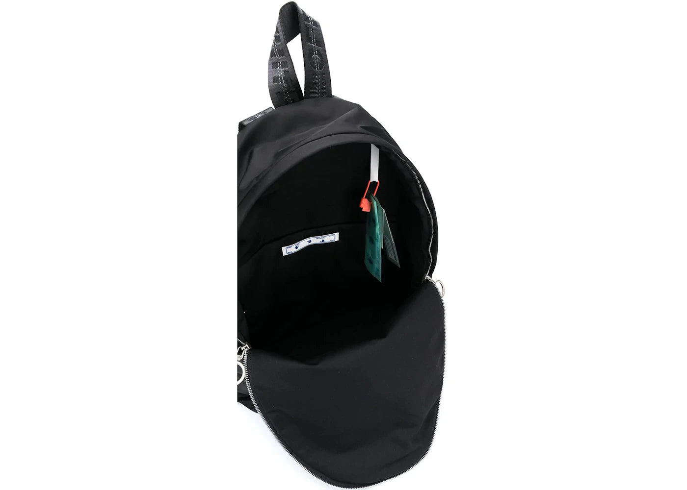 off-white logo print backpack black 