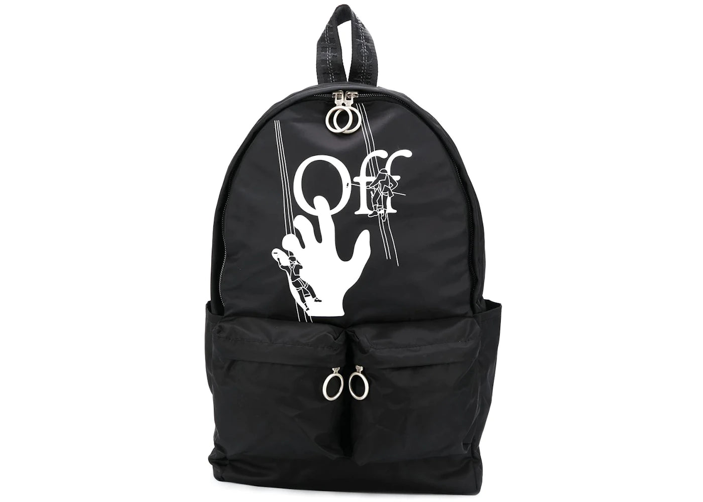 Off-White Logo Print Backpack Black