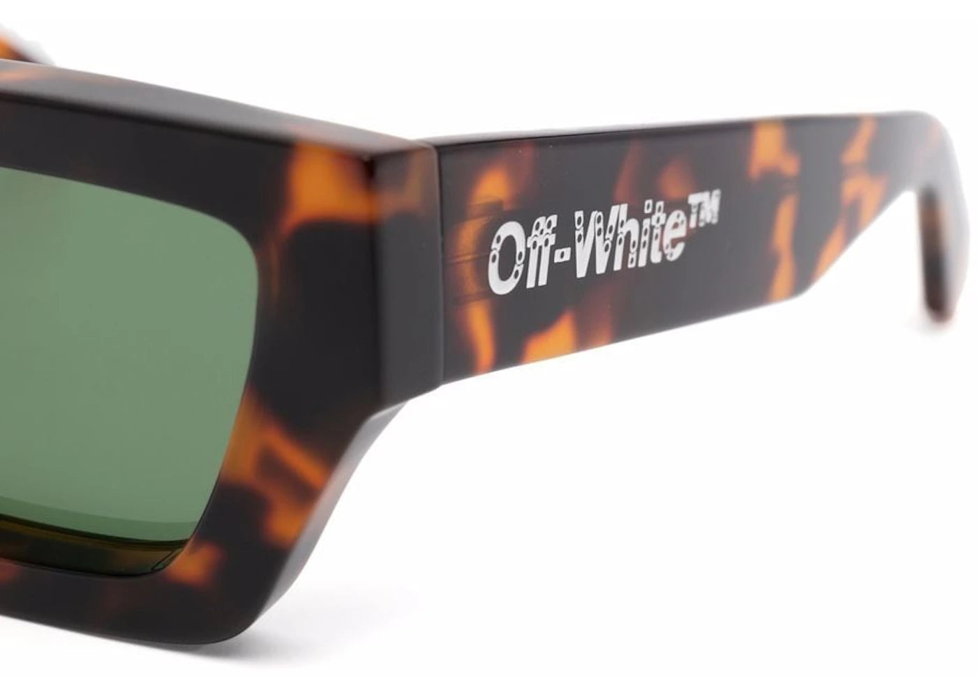 off-white manchester rectangular frame sunglasses brown/green/white (oeri002y21pla0016055)