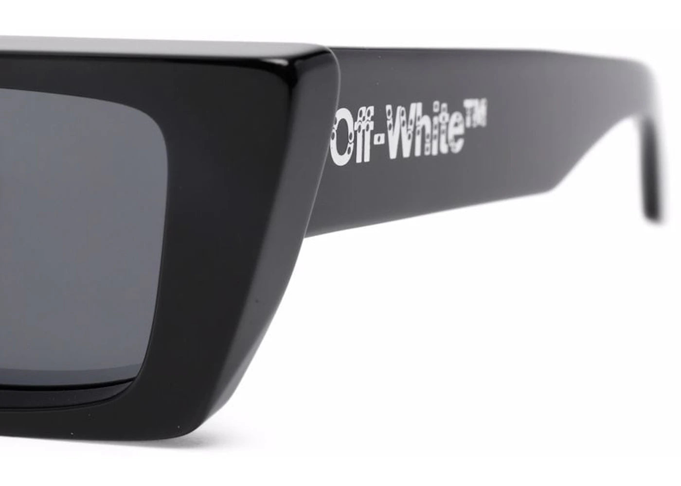 off-white marfa rectangular frame sunglasses black/dark grey/white (oeri010y21pla0011007)