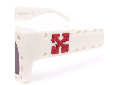 off-white mercer cut-out square frame sunglasses white/red (oeri026s22pla0010107)