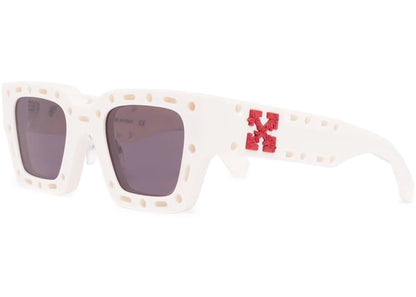 off-white mercer cut-out square frame sunglasses white/red (oeri026s22pla0010107)