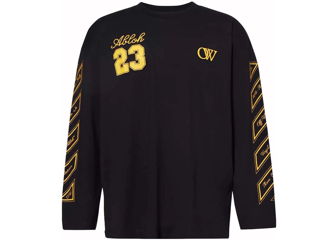 off-white ow 23 wide l/s tee black/gold fusion