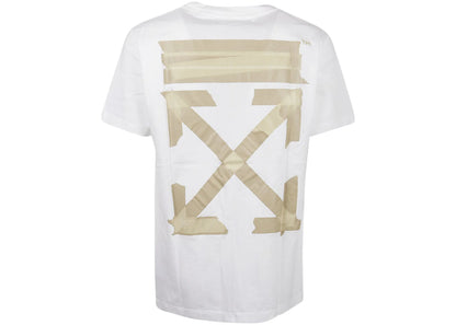 off-white slim fit tape arrows t-shirt white/beige