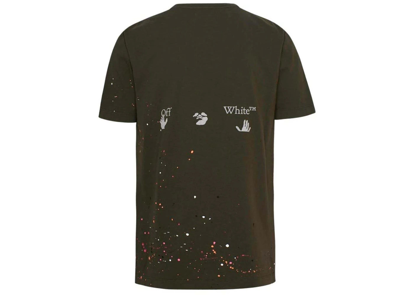 off-white paint splatter t-shirt green