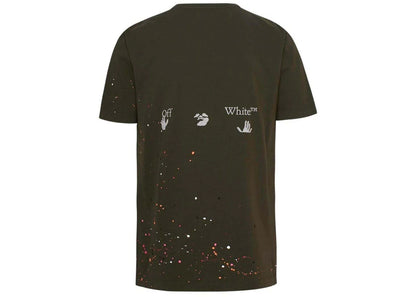off-white paint splatter t-shirt green