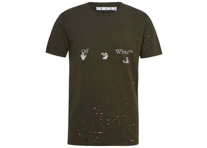 off-white paint splatter t-shirt green